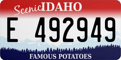 ID license plate E492949