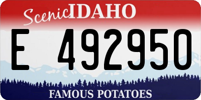 ID license plate E492950