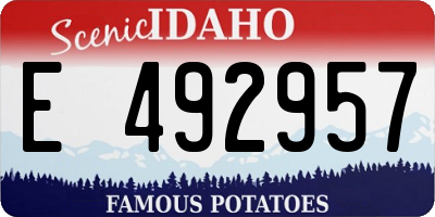 ID license plate E492957