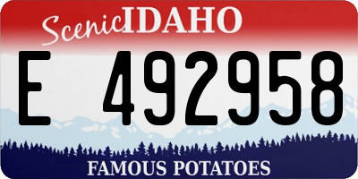 ID license plate E492958
