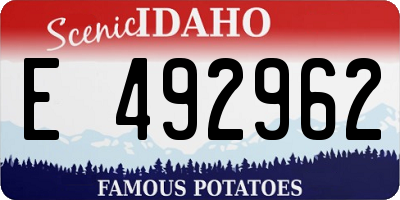 ID license plate E492962