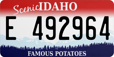 ID license plate E492964