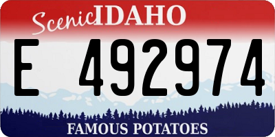 ID license plate E492974