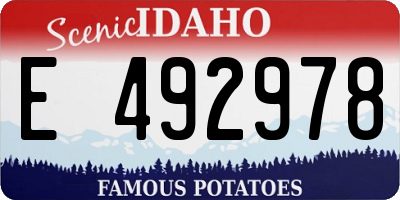 ID license plate E492978