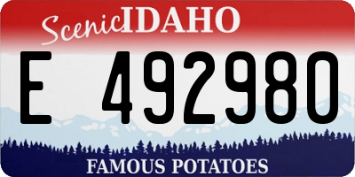 ID license plate E492980