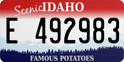 ID license plate E492983