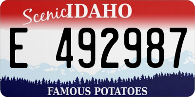 ID license plate E492987