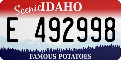 ID license plate E492998