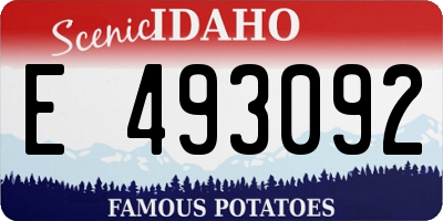ID license plate E493092