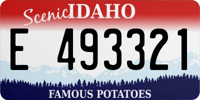 ID license plate E493321