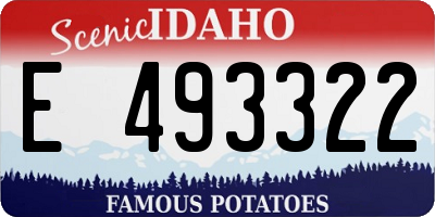ID license plate E493322