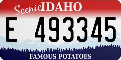 ID license plate E493345