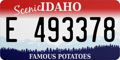 ID license plate E493378