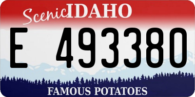 ID license plate E493380