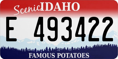 ID license plate E493422