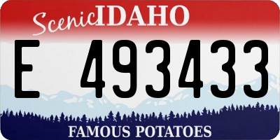 ID license plate E493433