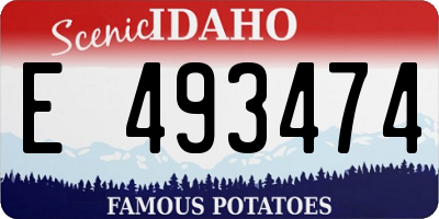 ID license plate E493474
