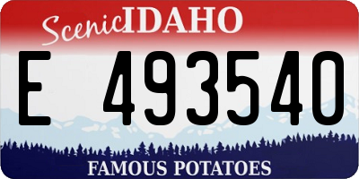 ID license plate E493540