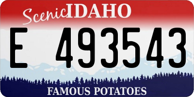 ID license plate E493543