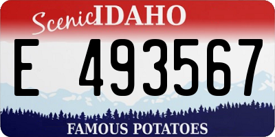 ID license plate E493567