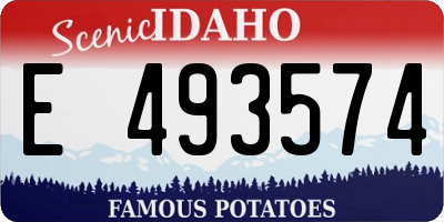 ID license plate E493574