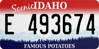 ID license plate E493674