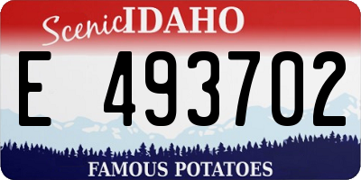 ID license plate E493702