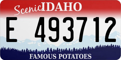 ID license plate E493712