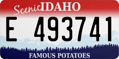 ID license plate E493741