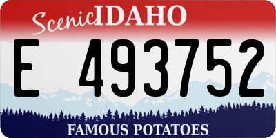ID license plate E493752