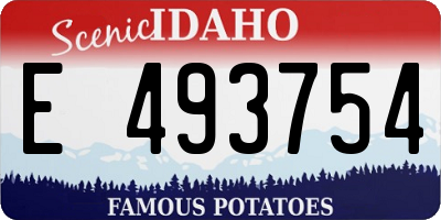 ID license plate E493754