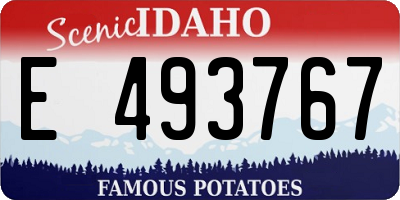 ID license plate E493767