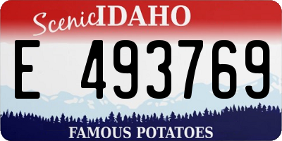 ID license plate E493769