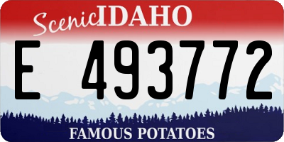 ID license plate E493772