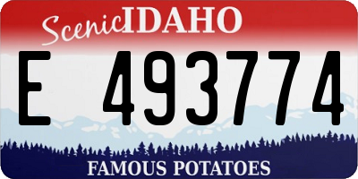 ID license plate E493774