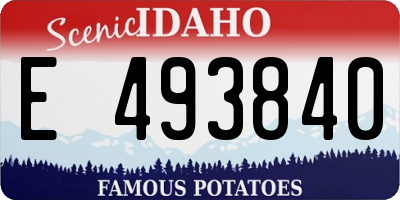 ID license plate E493840