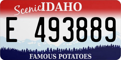ID license plate E493889