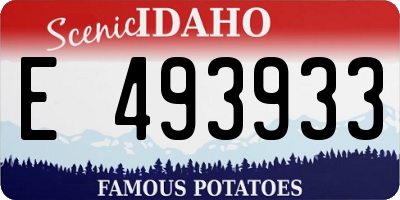 ID license plate E493933