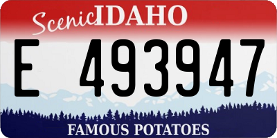 ID license plate E493947