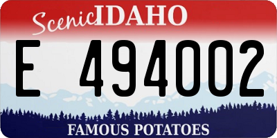 ID license plate E494002