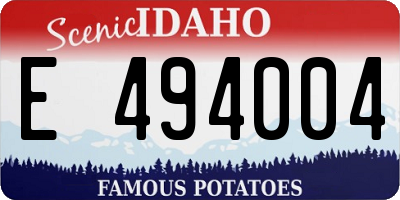 ID license plate E494004