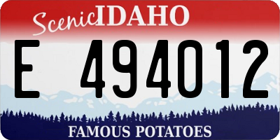 ID license plate E494012