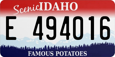 ID license plate E494016