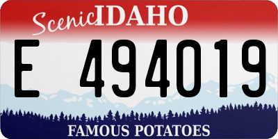 ID license plate E494019