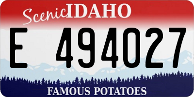 ID license plate E494027