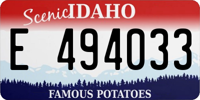 ID license plate E494033