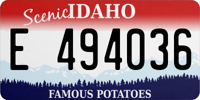ID license plate E494036
