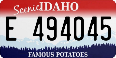ID license plate E494045