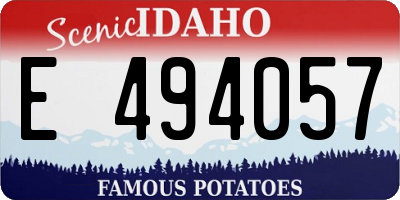 ID license plate E494057