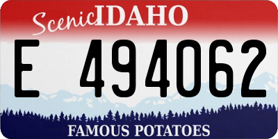 ID license plate E494062